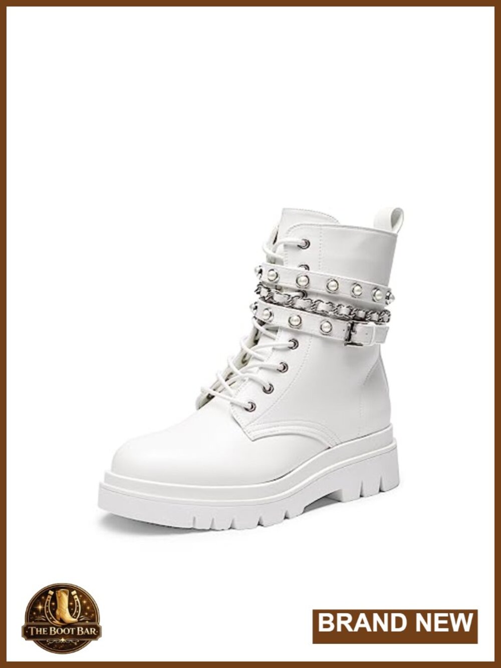 Women's Punk Ankle Boots with Chunky Platform Sole, Lace Up Combat Booties